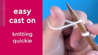 Easy Thumb Cast On • Knitting Quickie studioknit knittingforbeginners knitting [upl. by Adorl]