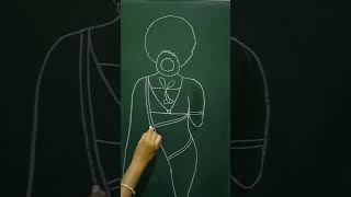 Beautiful ladies drawing shortvideo drawing easydrawing [upl. by Ahsikat]