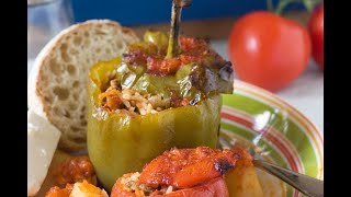 The tastiest gemista Greek stuffed peppers and tomatoes [upl. by Lennor]