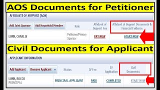 NVC Stage AOS Required Document for Petitioner  NVC Civil Documents for Principal Applicant [upl. by Eaves794]