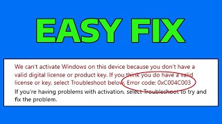 How To Fix 0xC004c003 Activation Error Code in Windows [upl. by Sophey]