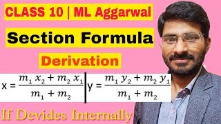 Derivation of Section Formula  Class 10 ICSE  how to derive Section Formula  Maths  ML Aggarwal [upl. by Leipzig]