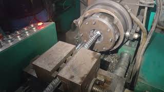 GZL45 Hebei Yida rebar thread cutting processing after cold upset forging [upl. by Aremahs337]