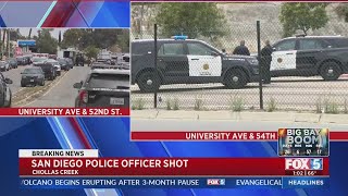 San Diego Police Officer Shot [upl. by Novihc]