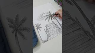 Beautiful scenery sketch🌸🌅 art drawing sketch scenery [upl. by Orfinger]