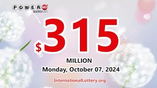 Result of Powerball lottery on October 05 2024  Jackpot rises to 315000000 [upl. by Akerue761]