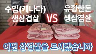 한돈삼겹살 vs 수입삼겹살 비교영상 삼겹살 한돈 정육 [upl. by Anyak]