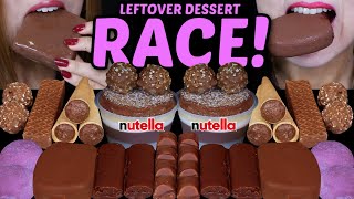 ASMR LEFTOVER DESSERT RACE CHOCOLATE SOUFFLE DOVE ICE CREAM PURPLE MOCHI CHOCO CONES FERRERO 먹방 [upl. by Apthorp]