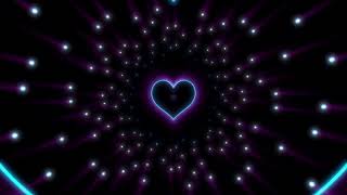 Neon Lights Love Heart Tunnel💜Purple Heart Background  Neon Heart Tunnel Loop 3 Hours [upl. by Terb538]