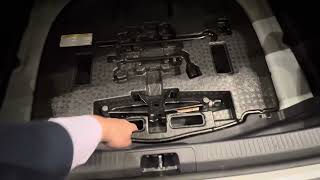 HOW TO 2024 Toyota Camry XSE V6 accessing spare tire kit wheel tire and tools [upl. by Hedwiga]