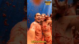 🍅🍅 Tomato Festival  La Tomatina Spain Nomad Shubham shorts [upl. by Asiaj]