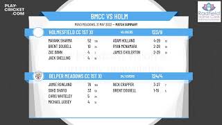 Derbyshire County CL  Div 2  Belper Meadows CC 1st XI v Holmesfield CC 1st XI [upl. by Lovich122]