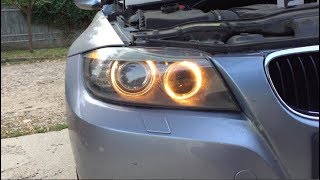 How to change the angel eyes H8 bulbs on BMW e90 lci FULL TUTORIAL [upl. by Hertha643]