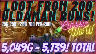 Classic WoW  Loot from 200 Uldaman Runs  WoW Gold Farm  5739g Total Value  Uldaman Rare Hunting [upl. by Melisa]