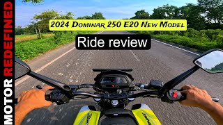 2024 Bajaj Dominar 250 E20 New Model Ride review  After first service 👍🏻  Peju Boi [upl. by Artus553]