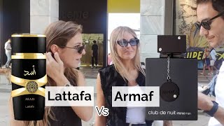 Women react to Lattafa Asad vs Armaf Club de nuit intense man [upl. by Rufford]