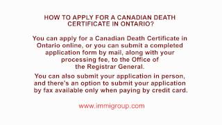 How to apply for a Canadian Death Certificate in Ontario [upl. by Yren]