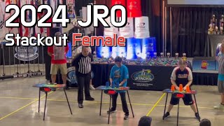 Stack Out Female  2024 AAU Junior Olympic Games Sport Stacking Championships  JRO [upl. by Nanaek]