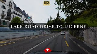 4K Altdorf to Lucerne Lake Road Scenic Rainy Drive [upl. by Tegdirb]