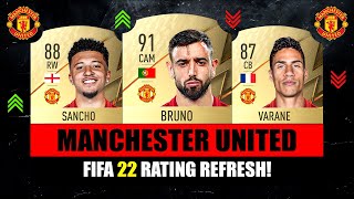 FIFA 22  MANCHESTER UNITED PLAYER RATINGS 😱🔥 ft Sancho Varane Bruno… [upl. by Graeme]