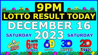 9pm Lotto Result Today December 16 2023 Saturday [upl. by Anek]