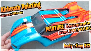 tuto Comment Peindre une voiture RC à lAEROGRAPHE avec pochoirs  How to paint AIRBRUSH amp Canvas [upl. by Desdemona]