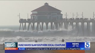 Dangerous waves and flooding threaten Southern California coast [upl. by Eadmund]