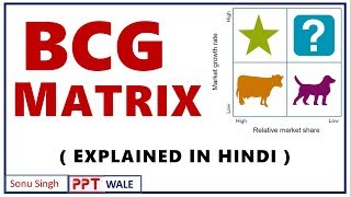 BCG MATRIX IN HINDI  Stars Cash Cows Question Marks amp Dogs  Strategic Management ppt [upl. by Nangatrad33]