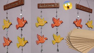 DIY Wall Hanging😍Easy CraftCardboard craftsHome DecorCraft Hacks  Trendy Home Decor [upl. by Elicul]