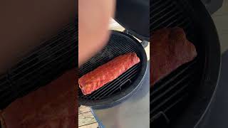 Smoked Ribs on a Weber Kettle [upl. by Eigroeg]