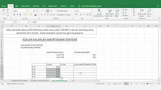 AZALAN KALANLAR AMORTİSMAN HESAPLAMA NASIL YAPILIR [upl. by Nerrat673]
