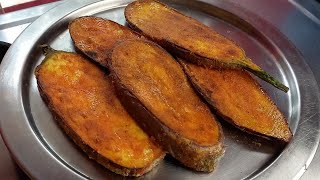 Easy Brinjal Fry  Baingan Bhaja  Cookwithlipi [upl. by Finnie]