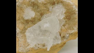 Selenite crystals on matrix from the Khoukhet Mine Morocco  large cabinet size [upl. by Pravit918]