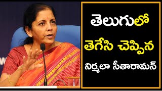 Union Finance Minister Nirmala sitaraman Responding in Telugu  Nationalist Hub [upl. by Ientruoc]