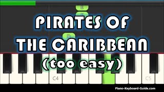 Pirates Of The Caribbean Theme Song Very Easy Piano Notes [upl. by Rayner283]