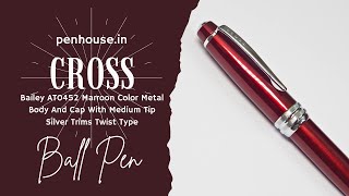 Cross Marroon Color Medium Tip Twist Type Ball Pen penreview [upl. by Farkas]