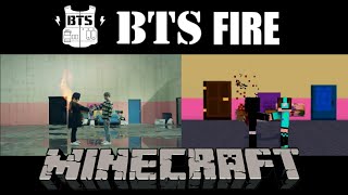 MV COVER BTSFire Comparison with Minecraft Animation [upl. by Amalia]