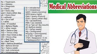 Medical Abbreviations Explanation in Hindi and English [upl. by Neffirg]