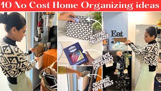 10 NO COST Home Organization Ideas  Organize Home Without Spending Money [upl. by Alekal]