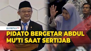 Suara Bergetar Pidato Abdul Mu’ti dalam Sertijab Kemendikbudristek Terima kasih Orang tua Saya [upl. by Cheyney945]