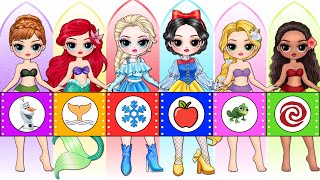 Disney Princess Changes NEW FASHION  Best DIY Fashion Paper Dolls [upl. by Sausa]