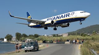 Skiathos Airport Summer 2024 Crazy low landings  Powerful Jetblast Departures Planespotting in 4K [upl. by Greggs288]