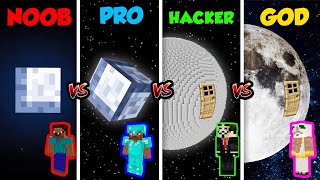 Minecraft NOOB vs PRO vs HACKER vs GOD MOON BASE in Minecraft Animation [upl. by Zerelda794]