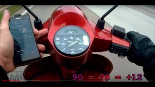 vespa SPEEDO ACCURACY display vs GPS speed  px125disc2000  FMP  Solid PASSion [upl. by Edny]