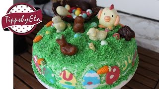 Frühlings Torte Oster Torte selber machen Anleitung Deutsch Torte für Ostern [upl. by Rihana]