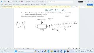 HOOKES LAW CALCULATIONS SPRING CONSTANT FOR SPRING NETWORKS [upl. by Llerod]