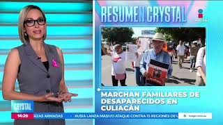 Marchan familiares de personas desaparecidas en Culiacán  Noticias con Crystal Mendivil [upl. by Kcerb]