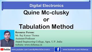 Tabulation method  Hindi Urdu  Digital Electronics by Raj Kumar Thenua [upl. by Akkire]