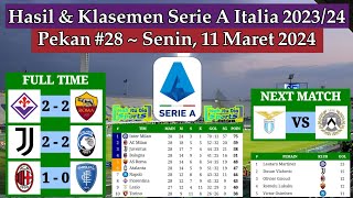 Hasil Liga Italia Tadi Malam  Fiorentina vs AS Roma  Klasemen Serie A Italia 2024 Pekan 28 [upl. by Leandra]