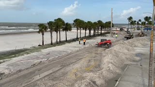 SO MUCH SAND Hurricane Helene brings in mounds of sand on Estero Island [upl. by Lanam]